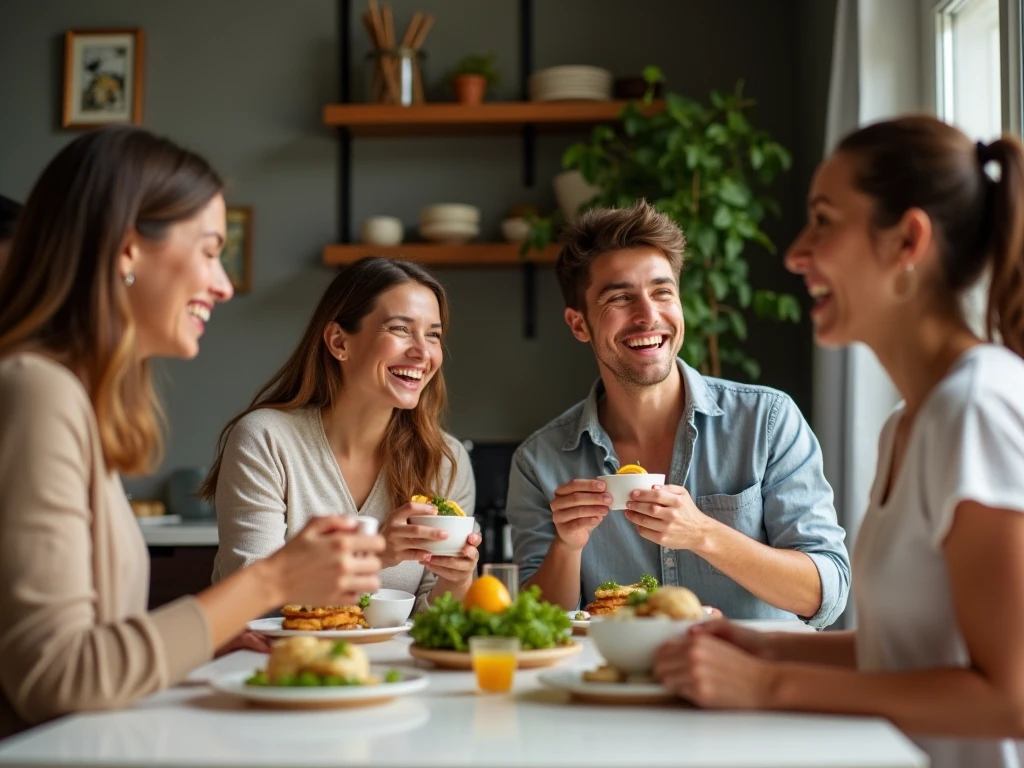 Soft daylight bands representing intervals between meals